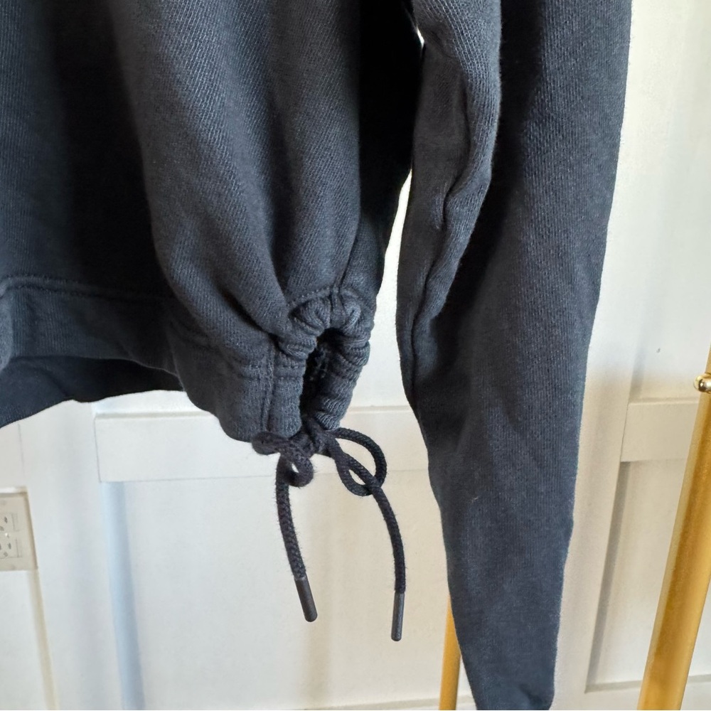 aerie Offline Sideline Side Tie Cropped Sweatshirt Black‎ Sz XS - Picture 4 of 8